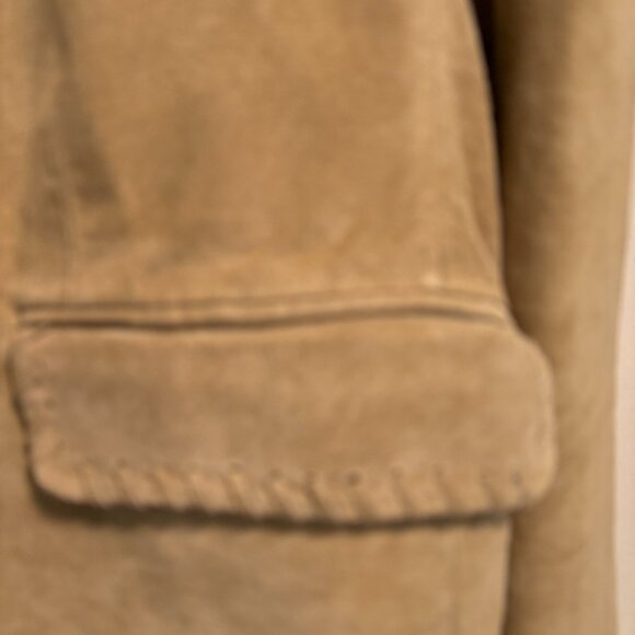 Vintage Beige 100% Suede Women's Blazer - Picture 6 of 6